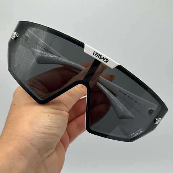 BRAND NEW VERSACE VE4461 White Dark Grey with clip on Mirrored Grey Extra Lens main image 6